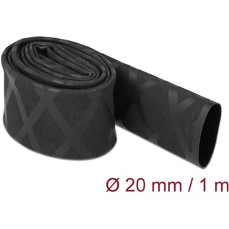 Delock Zsugorcső X-mintás nem csúszós 1 m x 20 mm fekete