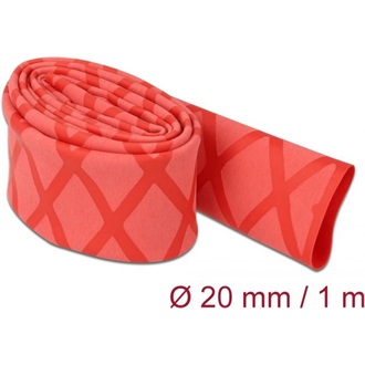 Delock Zsugorcső X-mintás nem csúszós 1 m x 20 mm piros