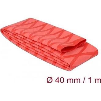 Delock Zsugorcső X-mintás nem csúszós 1 m x 40 mm piros