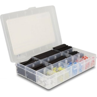 Delock Zsugorodó cső forrasztó vezeték csatlakoztató kiegészítők doboza, 308 db. hőre