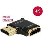 Delock HDMI 1.4 M/F adapter fekete 4k, 90° bal