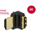 Delock HDMI 1.4 M/F adapter fekete 4k, 90° fel