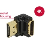 Delock HDMI 1.4 M/F adapter fekete 4k, 90° le