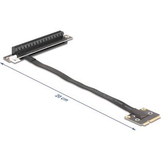 Delock adapter Mini PCIe apa PCIe 3.0 x16 slot 90 -os szögben, 20 cm-es kábellel