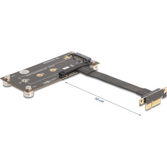 Delock adapter PCIe 3.0 x1 apa 90 -os szögben M.2 Key M anya csatlakozóra, 10 cm-es kábellel