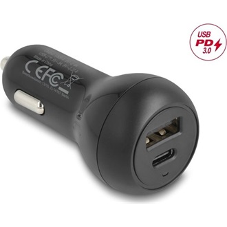 Delock autós töltő USB Type-C  PD 3.0 és USB Type-A 32 W teljesítménnyel