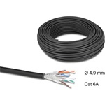 Delock hálózati kábeltekercs Cat.6A U/FTP 500 MHz Vékony, rugalmas halogénmentes 50 m fekete