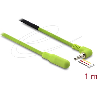 Delock hőmérséklet-érzékelő kábel 3,5 mm-es 3 tűs sztereó jack csatlakozóhoz, 90 -ban hajlított DS18B20 , 1 m