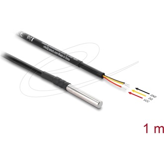 Delock hőmérséklet-érzékelő kábel 3 db, szabad kábelvéggel DS18B20, 1 m