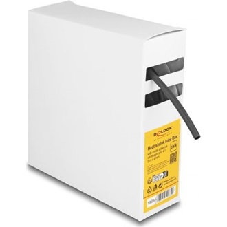 Delock hőre zsugorodó cső doboz, belső ragasztóval, zsugorodási arány 4:1, 5 m x 4 mm fekete