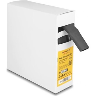 Delock hőre zsugorodó cső doboz, belső ragasztóval, zsugorodási arány 4:1, 5 mx 16 mm fekete