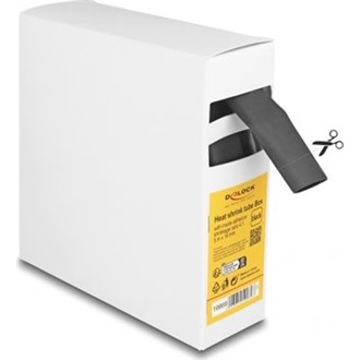 Delock hőre zsugorodó cső doboz, belső ragasztóval, zsugorodási arány 4:1, 5 mx 16 mm fekete