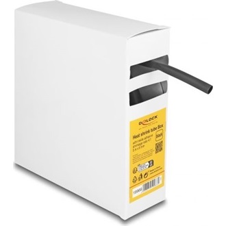 Delock hőre zsugorodó cső doboz, belső ragasztóval, zsugorodási arány 4:1, 5 mx 6 mm fekete