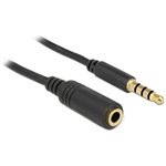 Delock Jack stereo 3,5mm (4pin) M/F audio kábel hosszabbító 5m fekete