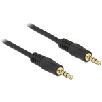 Delock Jack stereo 3,5mm (4pin) M/M audio kábel 1m fekete