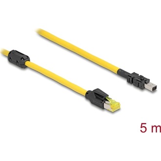 Delock kábel RJ45 dugó Cat.6-Mini I/O 8 tűs D-alakú 2-es típusú dugó 5 m sárga