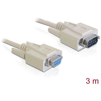 Delock Serial RS-232 M/F adatkábel 3m fehér
