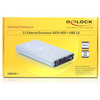 Delock 3.5" SATA USB3.0 külső ház aluminium