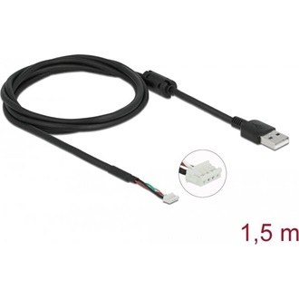 Delock USB-A 2.0 -> SMT 4pin M/F adatkábel 1.5m fekete