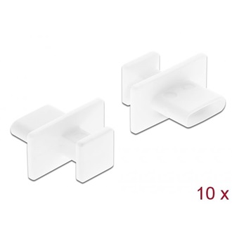 Delock nagy fogantyűval USB-C dugó portvédő fehér 10db