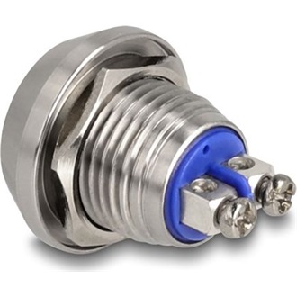 Delock nyomógomb beszereléshez, 12 mm, kék