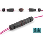 Delock LC Duplex -> LC Duplex F/F adapter fekete OM3, IP68