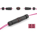 Delock LC Duplex -> LC Duplex F/F adapter fekete OM4, IP68