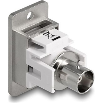 Delock panel tartó BNC anya-BNC anya ezüst / fehér