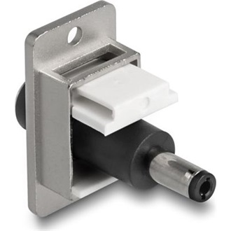 Delock panel tartó DC 5,5 x 2,5 mm-es anya DC 5,5 x 2,5 mm-es apa ezüst / fehér / fekete