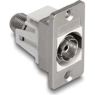 Delock panel tartó IEC anya-F anya ezüst / fehér