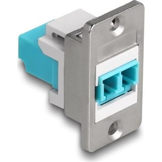 Delock panel tartó LC Duplex anya - LC Duplex anya ezüst / fehér / kék