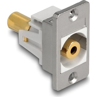 Delock panel tartó sztereó aljzat 3,5 mm-es 3 tűs sztereó jack aljzat 3,5 mm 3 tűs aranyozott ezüst / fehér