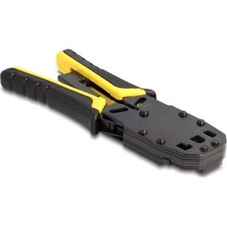 Delock univerzális krimpelő szerszám huzalcsupaszítóval 10P (RJ50), 8P (RJ45), 6P (RJ12/11), 6P DEC vagy 4P moduláris cs