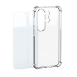 Designed for SAMSUNG műanyag telefonvédő ütésállóság, légpárnás sarok + képernyővédő üveg, ÁTLÁTSZÓ