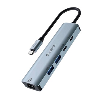 Devia Leopard 6-portos USB-C hub szürke