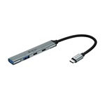 Devia Lite1 EC707 4-portos USB-C hub szürke