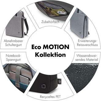 Dicota Backpack Eco MOTION 13-15,6" notebook poliészter hátizsák fekete 23L