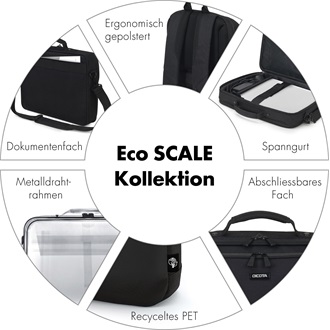 Dicota Backpack Eco SCALE 13-15,6" notebook poliészter hátizsák fekete 19,5L