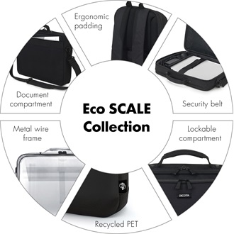 Dicota Backpack Eco SCALE 13-15,6" notebook poliészter hátizsák fekete 19,5L