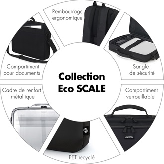 Dicota Backpack Eco SCALE 13-15,6" notebook poliészter hátizsák fekete 19,5L