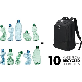 Dicota Backpack Eco SELECT 15-17,3" notebook poliészter hátizsák fekete 24,5L
