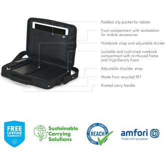 Dicota Bag Eco Multi SCALE 15-17,3" notebook poliészter oldaltáska fekete