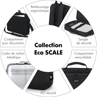 Dicota Bag Eco Multi SCALE 15-17,3" notebook poliészter oldaltáska fekete