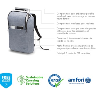 Dicota Eco Backpack Motion Blue Denim 13-15,6" notebook hátizsák kék