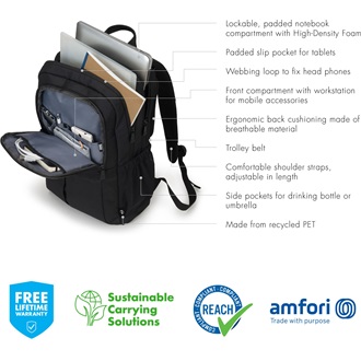 Dicota Eco Backpack Scale 15-17,3" notebook hátizsák fekete