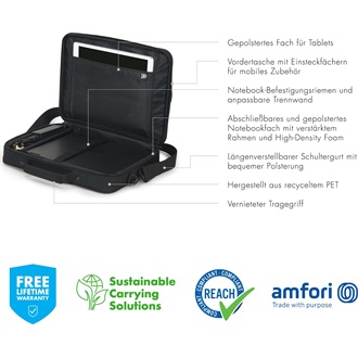 Dicota Eco Multi Plus Scale 14-15,6" notebook oldaltáska fekete
