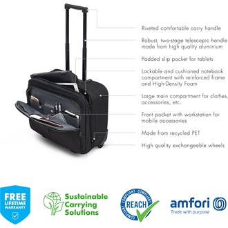 Dicota Eco Multi Roller Scale Trolley Black 14-15,6" notebook gurulós táska fekete