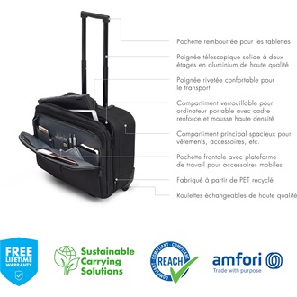 Dicota Eco Multi Roller Scale Trolley Black 14-15,6" notebook gurulós táska fekete