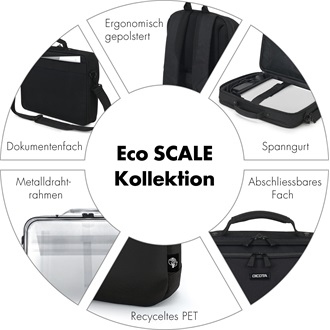 Dicota Eco Multi Roller Scale Trolley Black 14-15,6" notebook gurulós táska fekete
