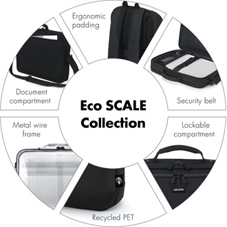 Dicota Eco Multi Roller Scale Trolley Black 14-15,6" notebook gurulós táska fekete